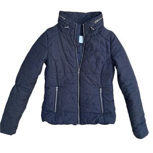 VTG Y2K Delia’s Black Puffer Jacket Coat w/ Zippers Size S